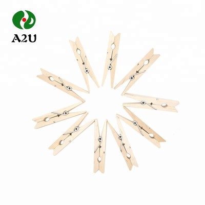 High Quality Clothes Hanging Natural Wooden Clips Pegs